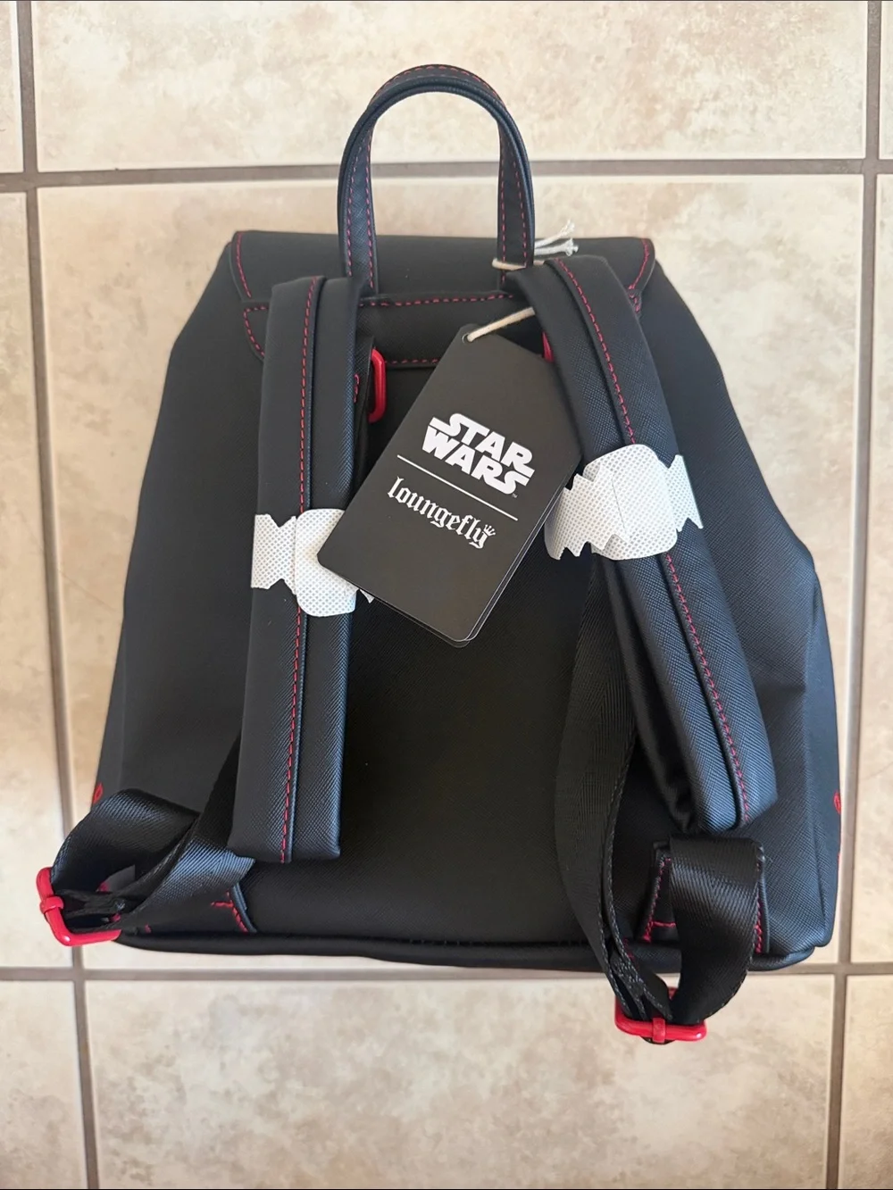 Loungefly Black and Red Star Wars Embroidered Backpack